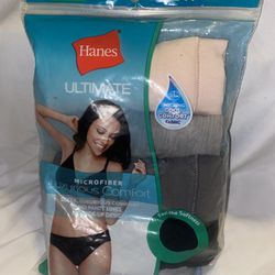 Hanes Women’s 3 Pack of Ultimate Comfort, Multicolor Bikini, Panties, Size 6/M