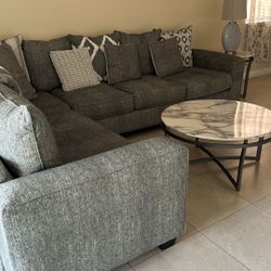 Sofa ,2 Tables And A Lamp