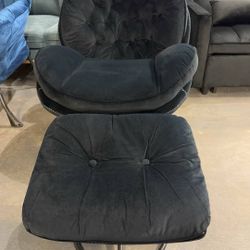 🔥Special discounts 🔥Velvet Swivel Accent Chair with Ottoman Set, Modern Lounge Chair with Footrest, Comfy Armchair with 360 Degree Swiveling for Liv
