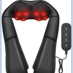 Neck Massager Back Massage with Heat,Shiatsu Shoulder Massager for Neck,Back,Shoulder,Foot and Leg Muscle Relax,Electric Deep Tissue 3D Kneading Massa