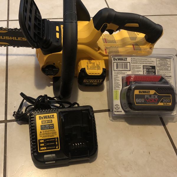 DEWALT CHAINSAW 12 INCHES 20 V XR BRUSHLESS WITH BATTERY 6.0 FLEX VOLT