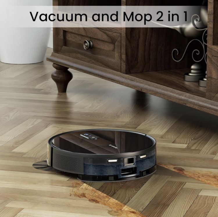 Robot Vacuum Self Emptying and Mop Combo, Robotic Vacuum Cleaner with Automatic Dirt Disposal, Visual Navigation, Smart Mapping, 3000Pa Suction, Ideal