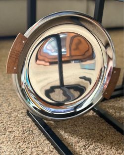 Vintage Kromex Chrome Round Serving Platter / Tray (Mid-Century Modern)