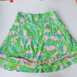 Vintage Lilly Pulitzer Zebra Butterfly Print Green Pink Skirt Size 12 Spring

