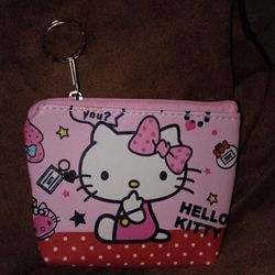 Hello Kitty Zip Coin Purse with Keyring