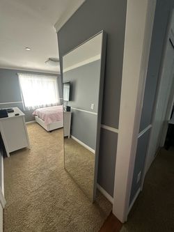IKEA Hovet Full Length 77in Tall Floor Mirror Aluminum Frame