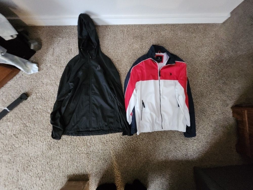 Men's Large U.S. Polo Windbreaker and Gerry Water Resistant Jacket