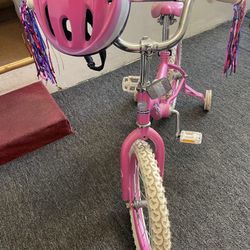 Kids Girls Bike With Small Helmet