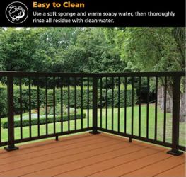 PEAK Aluminum Railing 36 in. H x 5-11/16 in. W Matte Black Aluminum Deck Railing Mid Post Kit