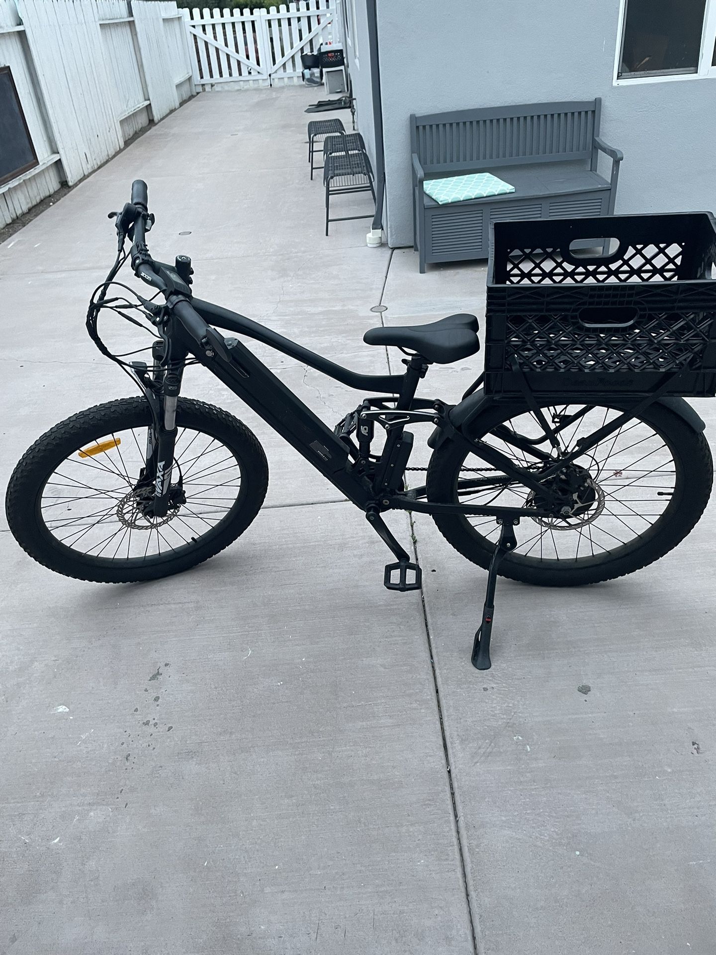 Full Suspension Electric Bike With Basket