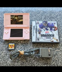 Nintendo DS Lite System Portable Gaming Console - Pink W Games And Charger