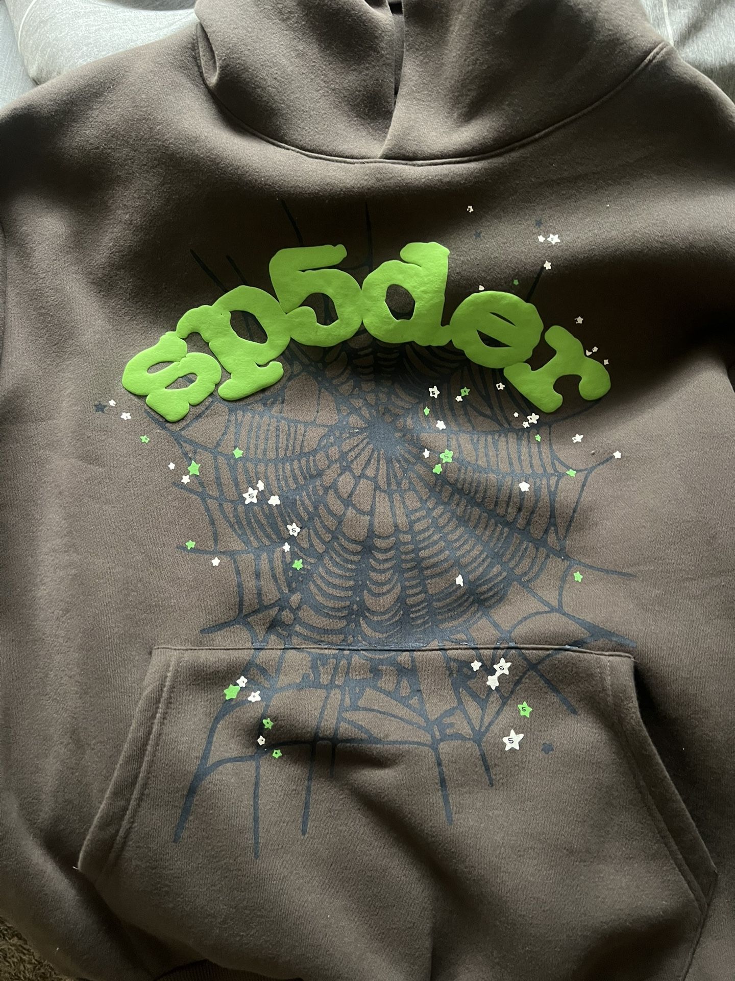 Sp5der hoodie slate grey small