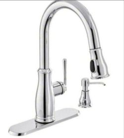 Glacier Bay Kagan Single-Handle Pull-Down Sprayer Kitchen Faucet with Soap Dispenser in Chrome