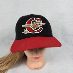 VTG DeLong Capital City Bombers Snapback Hat Black Red Cap USA Sz7