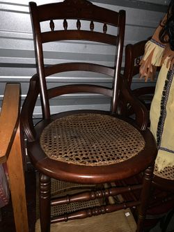 Antique woven cherry chair