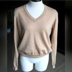 Womens Knitted Cream Sweater (M)