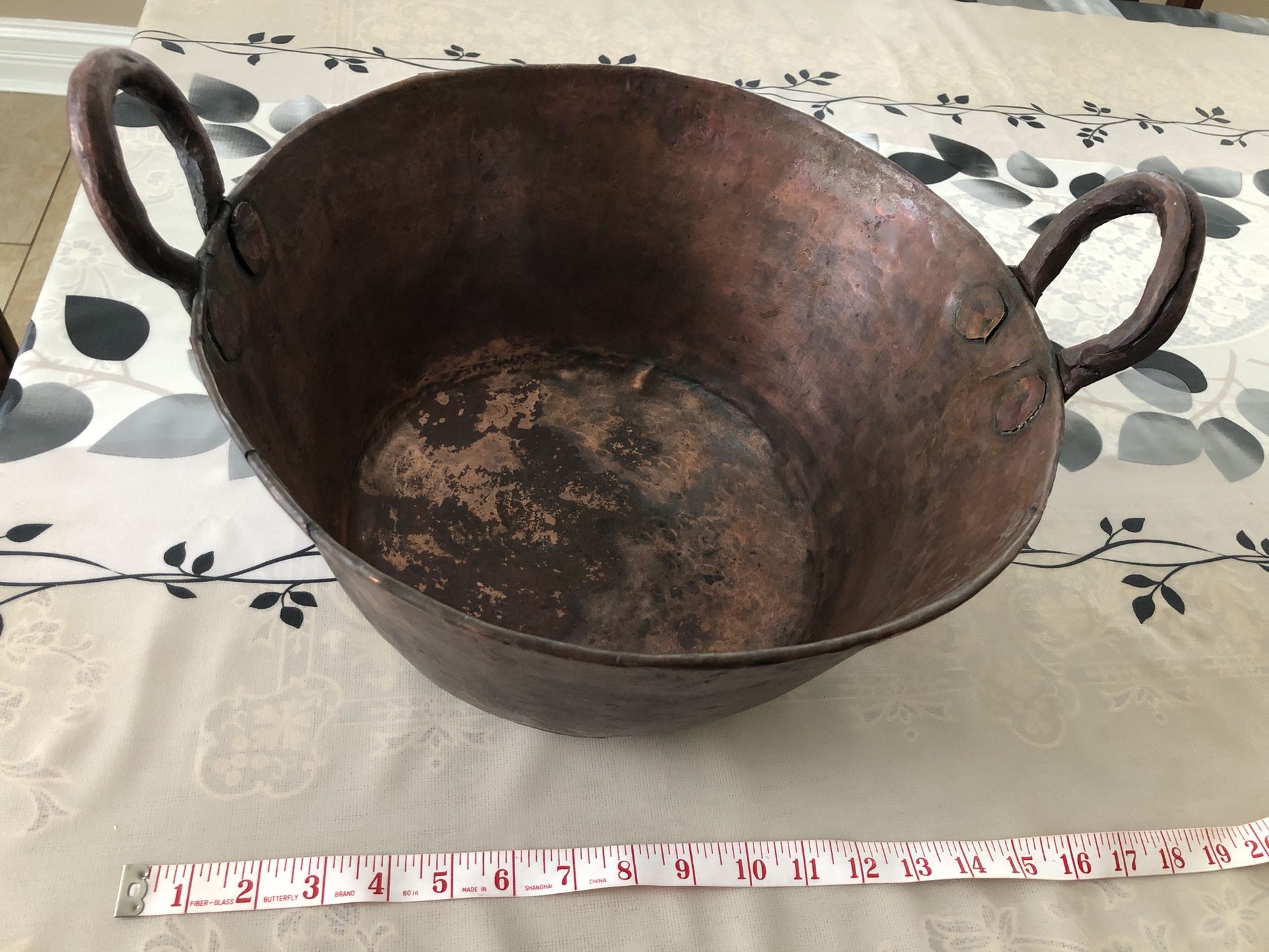 Mexican CAZO,Antique,vintage copper hand hammered huge Cazo