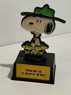 RARE 1958 Snoopy "What did I do to deserve all this?" Trophy Figurine