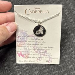 NEW - Silver Plated Disney Cinderella Pendant Necklace 