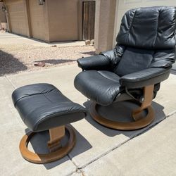 Ekornes Stressless “ Reno “ Recliner and Ottoman, Copenhagen