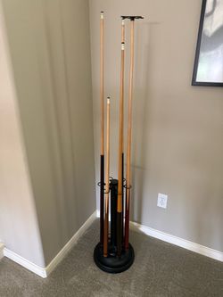 Pool cues with stand