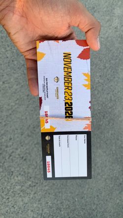 November 23 2026 Raffle Ticket