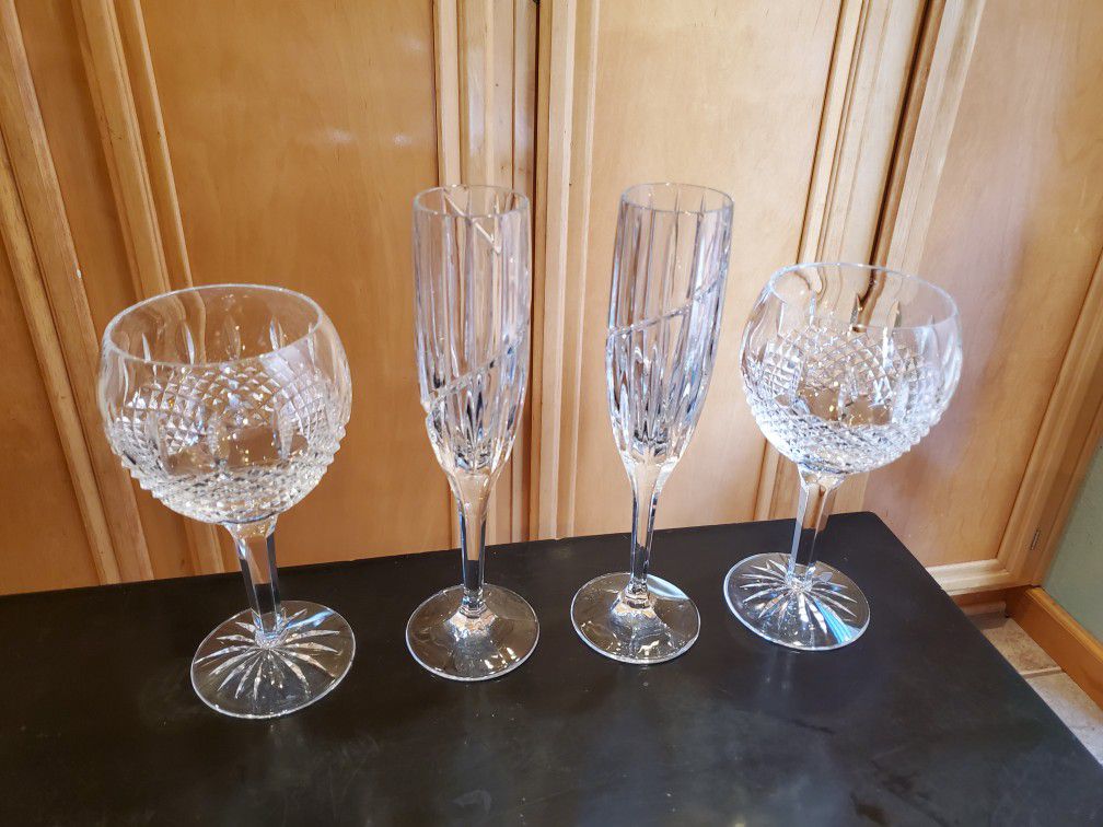 Waterford crystal goblets and flutes