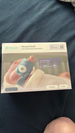 Owlet Dream Sock – Smart Wearable Baby Monitor, Infant SpO2 Monitor Tracks Heart Rate & Oxygen - Parents Receive Alerts, Sleep & Health Insights via A
