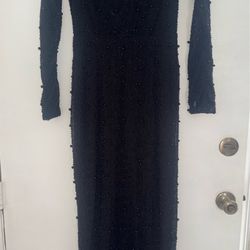 Black long dress with open back