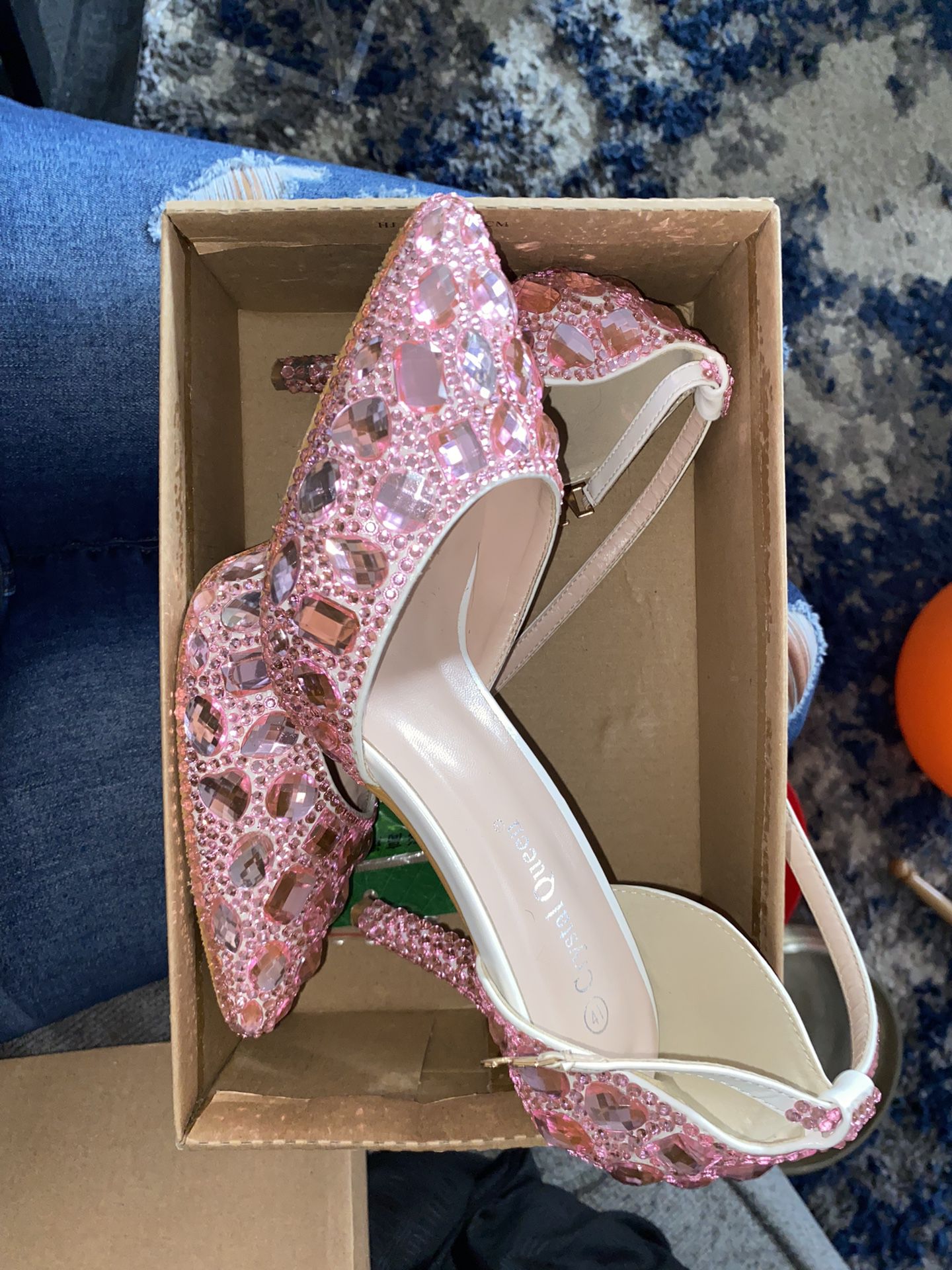 Pink Bedazzled Prom Heels Size 9