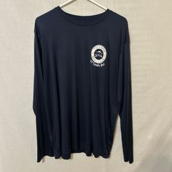 Blue Long Sleeve Tee with Crew Neck