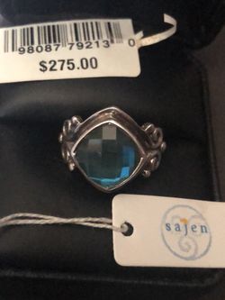 Sajen Caribbean Blue Quartz Ring- Size 7