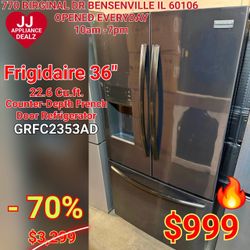 ❄️New Frigidaire Gallery 36" Counter-Depth French Door Refrigerator GRFC2353AD