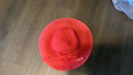 Red Wide Brim Sun Hat
