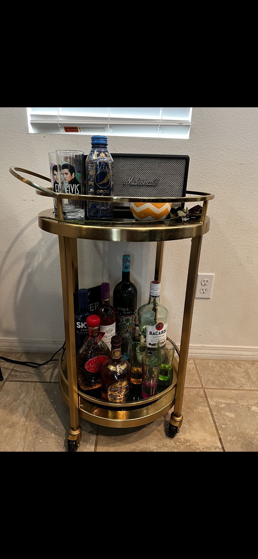 World Market bar cart