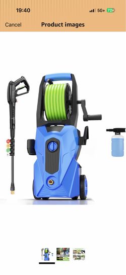 Electric Pressure Washer 3978 Power Washers Powered with 23ft Hose, 4 Nozzle and Foam Cannon