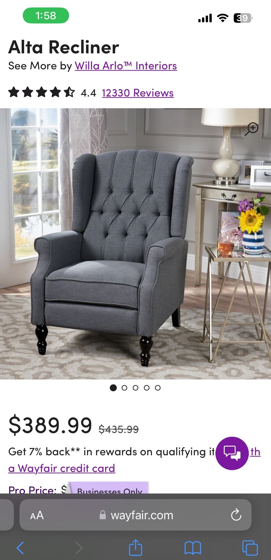 Recliner Tufted Chairs