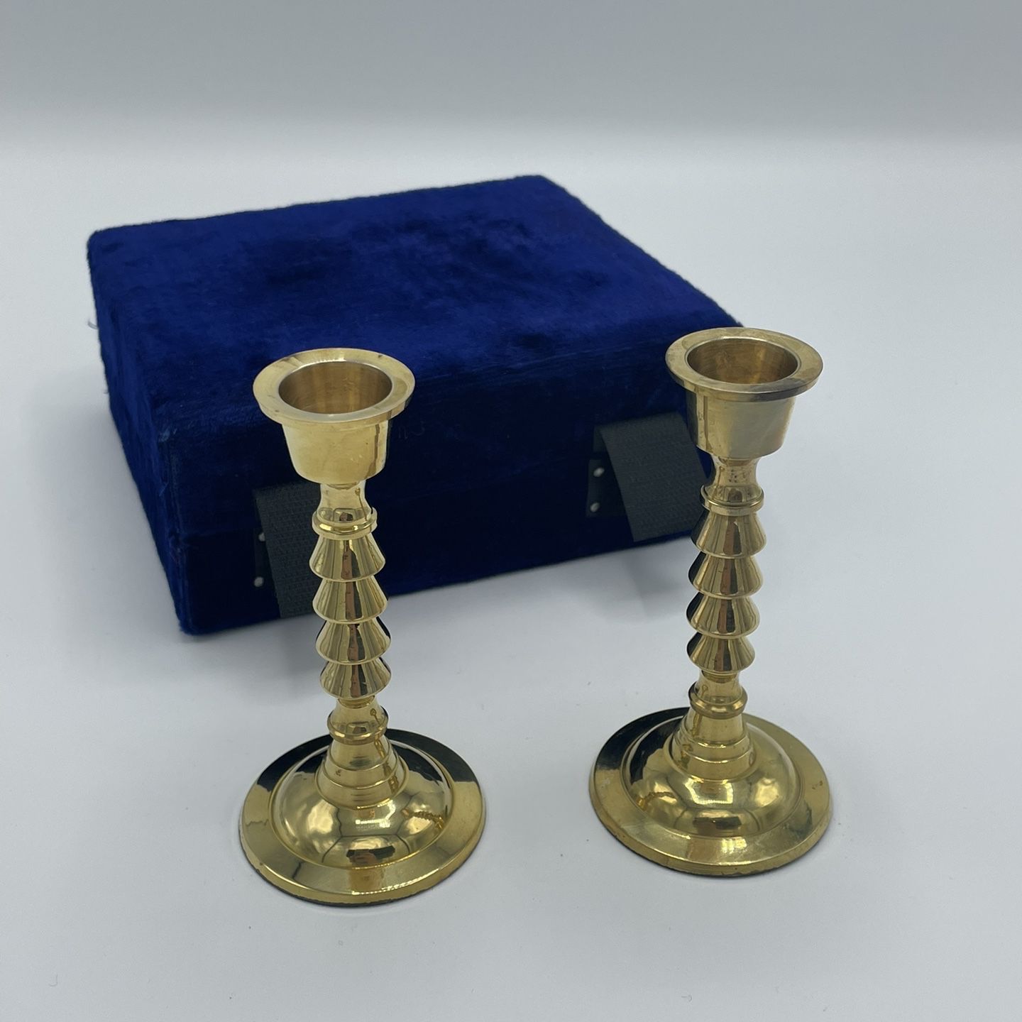 Pair Of Brass Candle Holders 