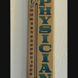 FAMOUS DISPENSER OF CURES AND GRADUATE PHYSICIAN 1967 WOODEN LARGE thermostat 