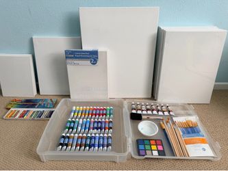 Artist’s Loft Canvases, Acrylic Paint, Oil Pastels, Watercolor & Brushes
