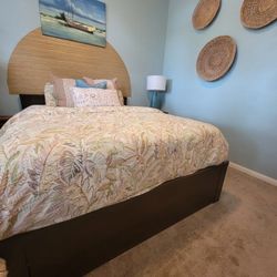 Queen Bedframe DARK Brown Wood  Teen BED OR BEST OFFFER