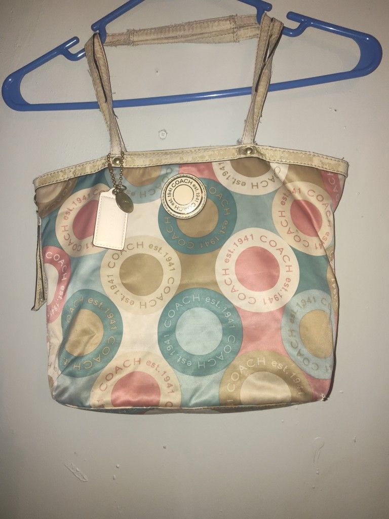 Vintage Authentic Coach Bag With Charm
