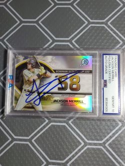 Jackson Merrill Signed Bowman Scouts Top 100 – PSA/DNA Auto 10