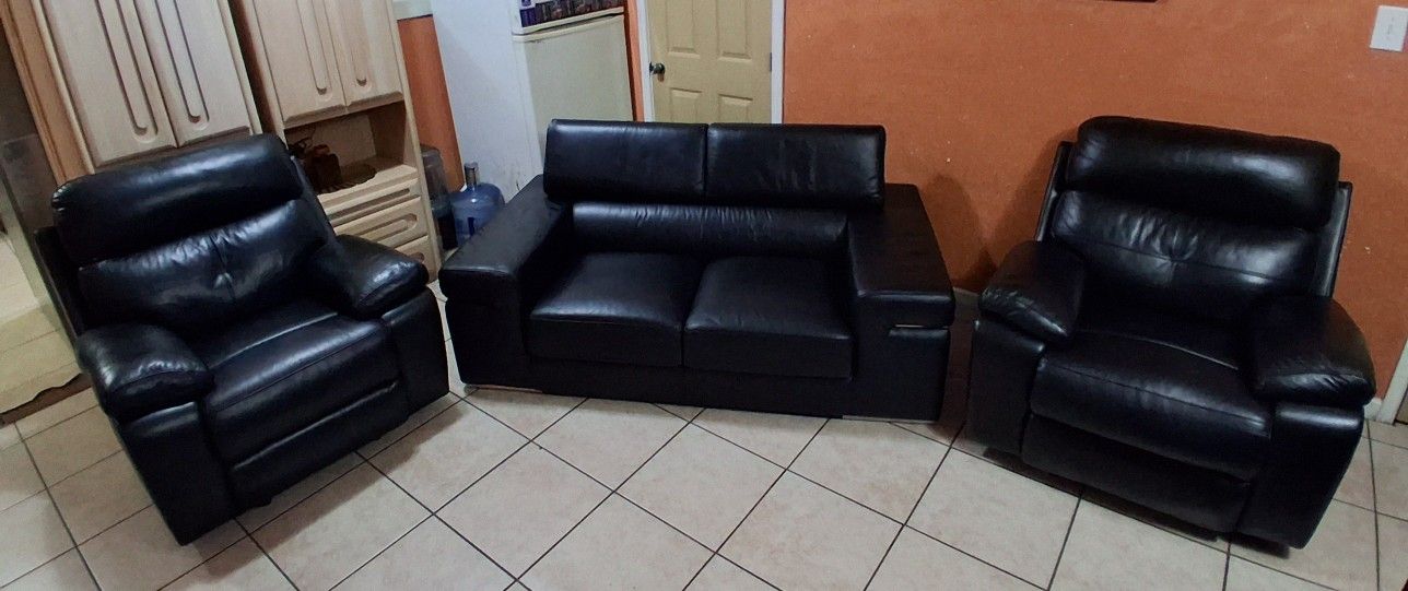Love Seat And 2 Recliner Chairs