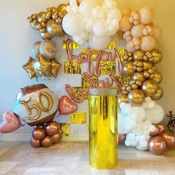 50 Years Birthday Party Ballons Garland Arco De Globos Para Cumpleanos