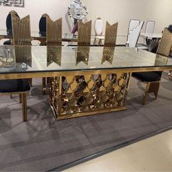 Luxury Dining Set, Kitchen Table , 6chairs , 10 Chairs , Dining Table 