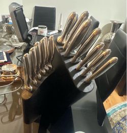 Stainless Steel Knife Sets with Block