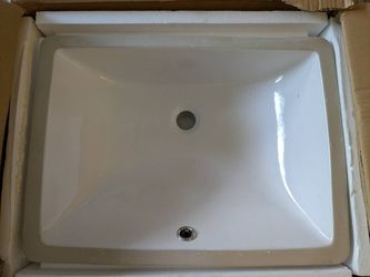 Charleston (E4-BAS-SQ-B2) 20 in. White Rectangular Ceramic Undermount Basin