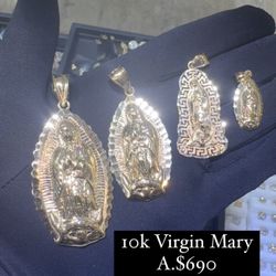 10k Virgin Mary Pendants