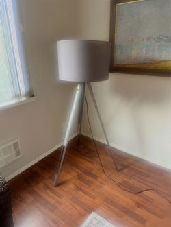 Tripod Floor Lamp with Drum Shade
